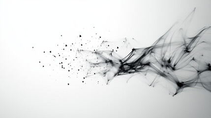 Fototapeta premium Black and white digital waves converging into vortex, creating dynamic visual effect. abstract design evokes sense of movement and energy