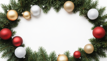 Christmas frame isolated on transparent background. 