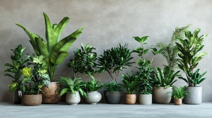 Vibrant collection of large primorye plants, perfect for adding lush greenery to any setting. This large primorye plant collection offers various shapes and textures with ample copy space.