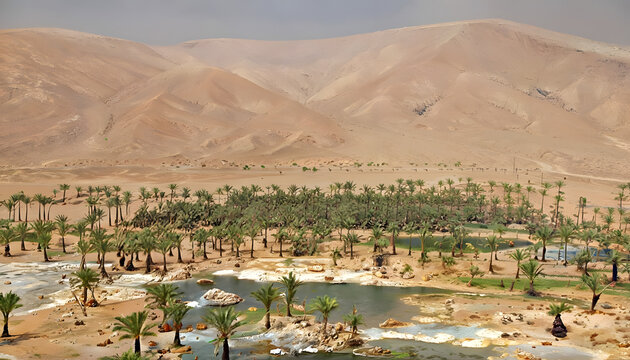Bahariya Oasis with Flourishing Date Palms