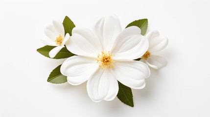 Obraz premium White Flower Isolated on White Background for Minimalist Floral Design