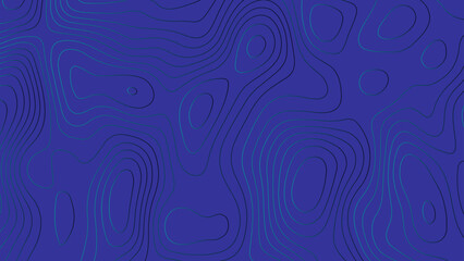 Gold topographic lines on a dark blue background. Wave topographic luxury golden lines contour map, Abstract topographic map background. 