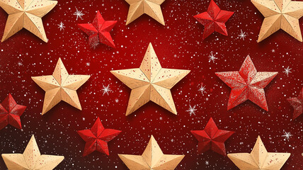 Decorative wooden and red stars against a festive background during the holiday season