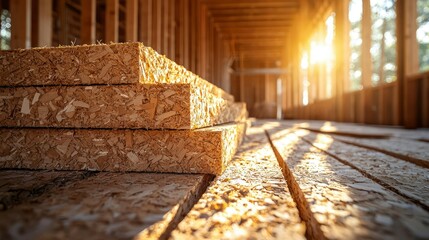 OSB Sheathing Boards in a New Home Construction