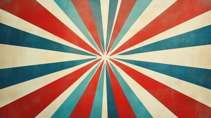 A vibrant retro-inspired abstract background featuring a striking red,