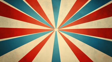 A vibrant retro-inspired abstract background featuring a striking red,