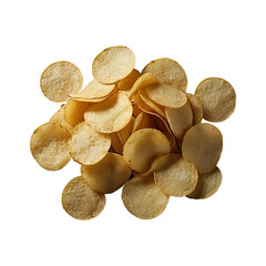 Bunch of potato chips with transparent background