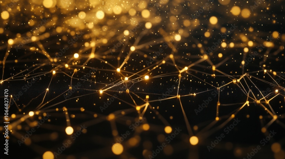 Poster abstract background of interconnecting nodes, representing a digital network and data flow