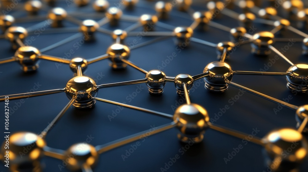 Poster abstract background of interconnecting nodes, representing a digital network and data flow