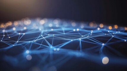 Digital data points and lines, forming a network structure, symbolizing connectivity and communication
