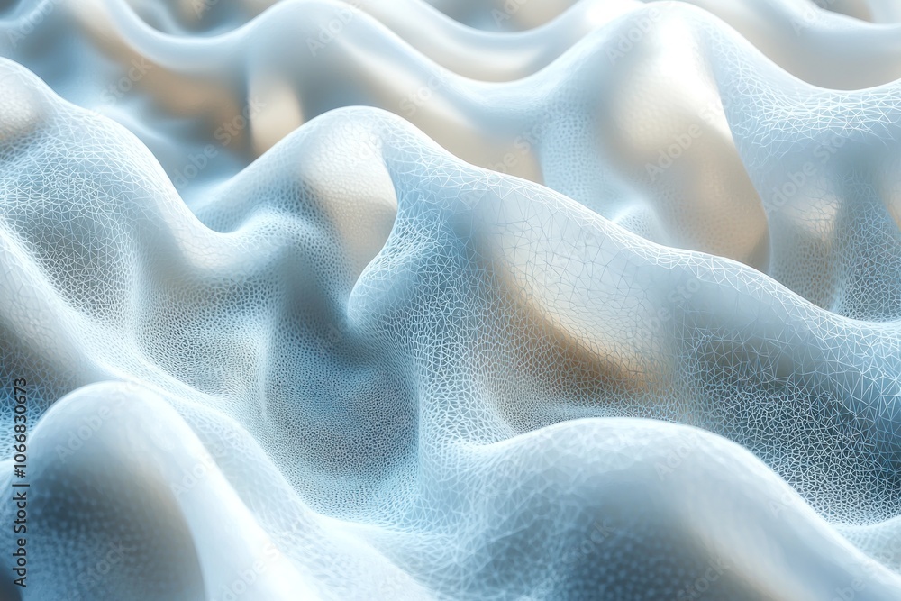 Poster Abstract Wavy Surface with a White Net-Like Pattern