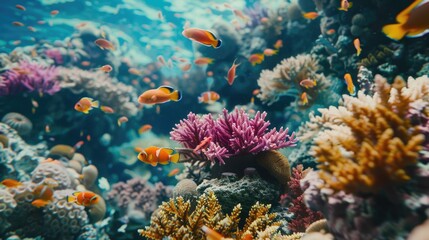 Naklejka premium Underwater Marine Life Coral Reef