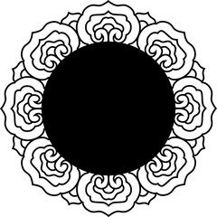 Circle flower of mandala with vintage floral style, Vector mandala Oriental pattern, Hand drawn decorative element. Unique design with petal flower. Concept relax and meditation use for page logo book