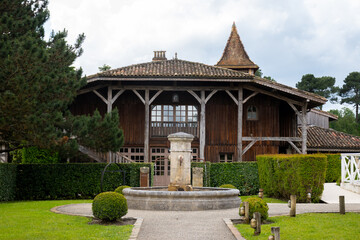 Countryside views on old houses near Bordeaux in Martillac, wine making region in France