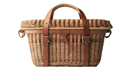 Picnic basket isolated on transparent background