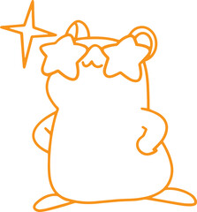 Line art illustration of cute hamster