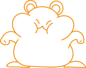 Line art illustration of cute hamster