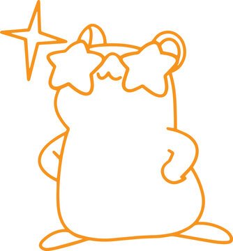 Line art illustration of cute hamster