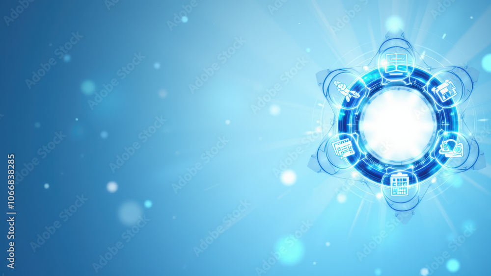 Poster a digital art image featuring a futuristic depiction of ci/cd with cybernetic and robotic elements.
