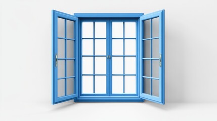 Blue French Door Windows