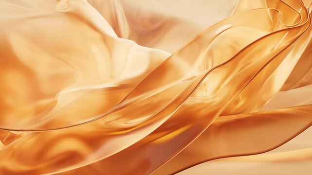 Transparent golden multilayer cloth background, 3d rendering.