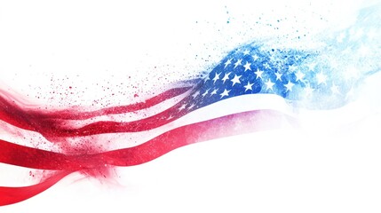 American flag, where the stars and stripes are rendered with a holographic quantum effect.