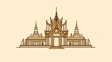 Obraz premium Minimalist Thai Temple