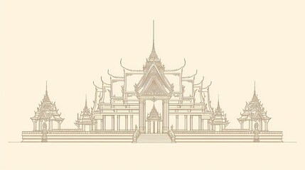 Obraz premium Minimalist Thai Temple