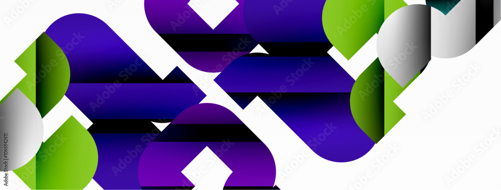Poster abstract background. colorful geometric curve shapes with black shadow lines effects