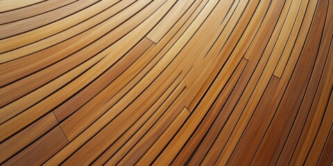 Wooden floor with a curved design