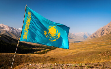 The flag of Kazakhstan