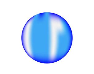 blue water bubble on a white background isolate