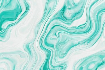 Obraz premium Abstract Swirling Colors Painting in Shades of Blue, Green, and White