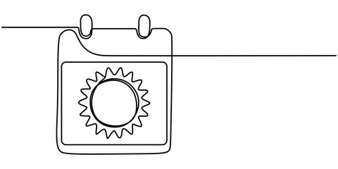 Calendar Continuous Line Icon, Calendar Line Icon with Editable Stroke, calendar continuous line vector illustration, single line art table calendar continuous  drawing illustrations and vectors.