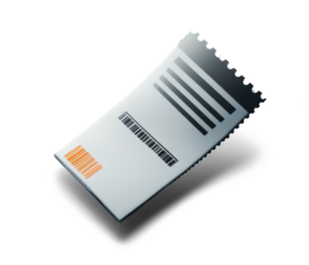 Cinema Movie Ticket on Transparent Background