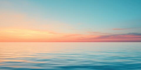 Vibrant sunset over serene water, showcasing calm colors and peaceful atmosphere.