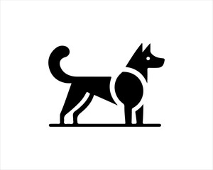 Dog Logo design template. Vector illustration. Simple silhouette. Flat style.