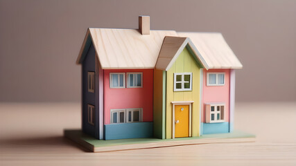 House model. Property home and real estate insurance concept. miniature model house. Mortgage concep. AI generated image, ai..