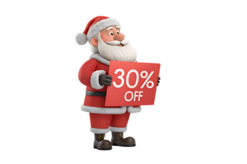 Santa claus christmas Sale 30 percent discount offer.
