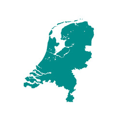 Obraz premium Map of Netherlands, sign silhouette. World Map Globe. Vector Illustration isolated on white background. Europe continent