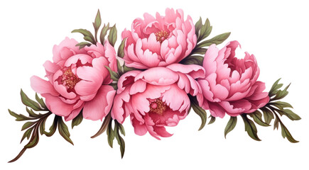 PNG Vintage wreath Peony flower.