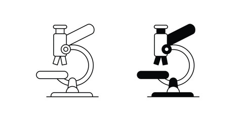 microscope set icon with white background vector stock illustration