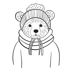 christmas bear animal cartoon vector illustration graphic design