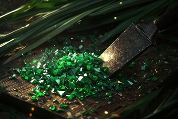 Stylized 3D Green Onion Illustration