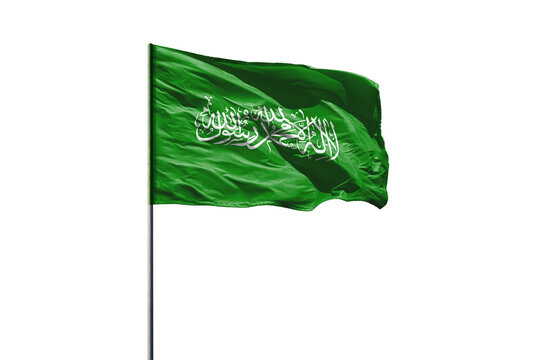 Flag of Hamas isolated on white background