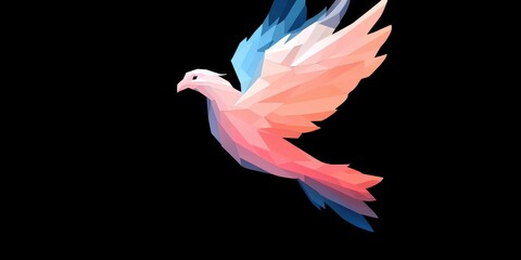 Obraz premium Colorful bird flying against a black background.