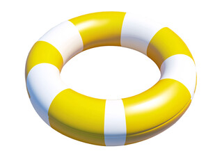 a yellow and white inflatable ring