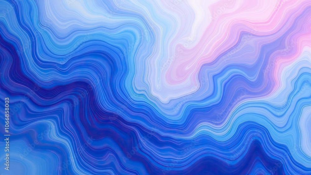 Poster vibrant swirling patterns of blue and pink hues create a stunning abstract artwork with flowing shap