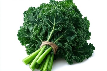 Stylized 3D Illustration of Fresh Kale Bunch