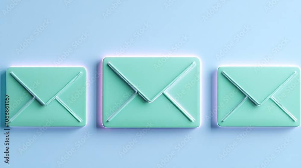 Poster modern email icons with soft color background